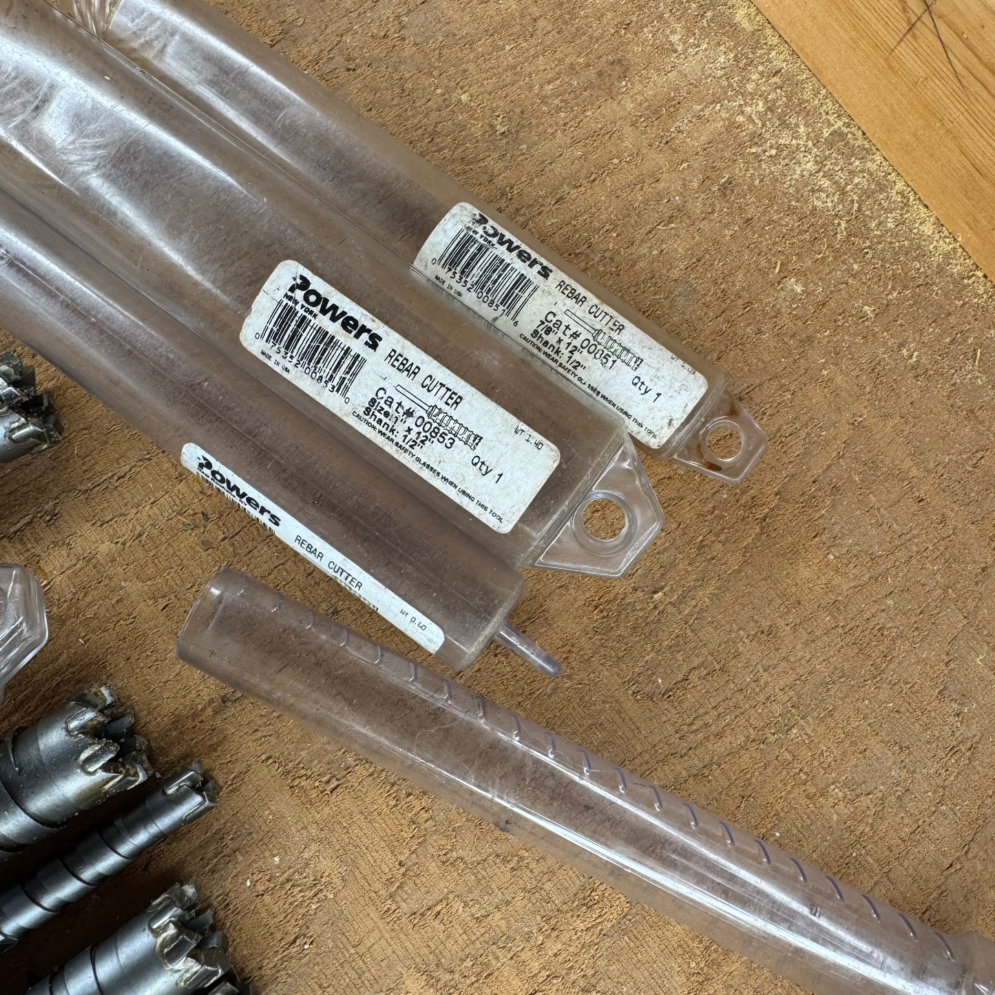 Powers Rebar Cutter Bits Set of 8 (7 new)